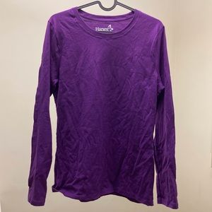 Hanes Long Sleeve Shirt Purple